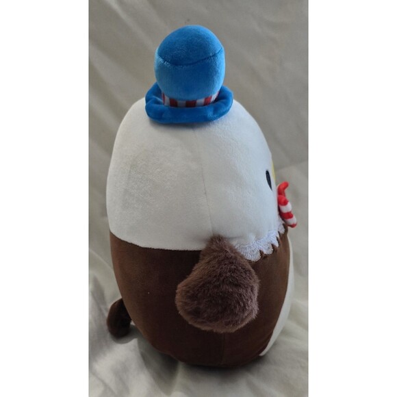 Original Squishmallows 8" Edward The Bald Eagle Patriotic Top Hat Tie 4th July - Picture 2 of 5
